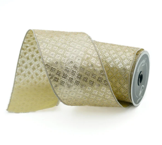 4" x 10 Yds Celestial Diamonds Ribbon - Gold