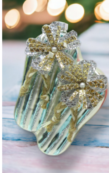 Glittered Flip Flop Ornament - Choice of Blue or Pink