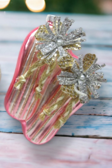 Glittered Flip Flop Ornament - Choice of Blue or Pink