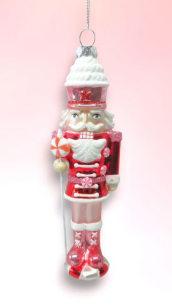 Pink Candy Nutcracker Ornament