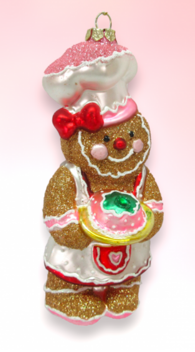 Gingerbread Girl with Bowl Ornament