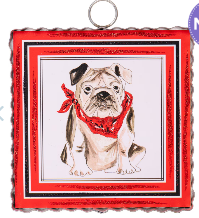 Mini Gallery Bulldog Ornament by The Round Top Collection