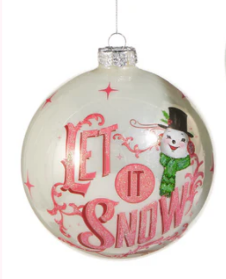 RAZ 5" Sparkle Holiday Ball Ornament - Choice of Red or Mint Green