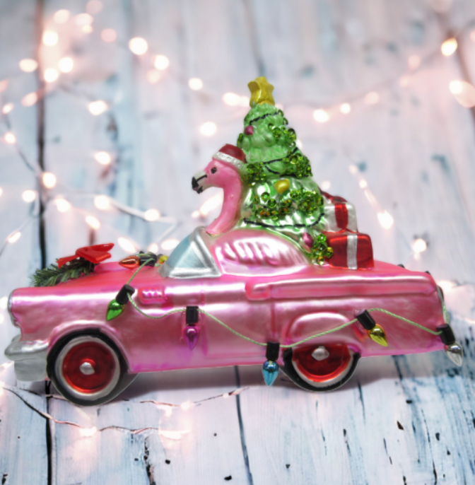 Flamingo In Pink Car Ornament
