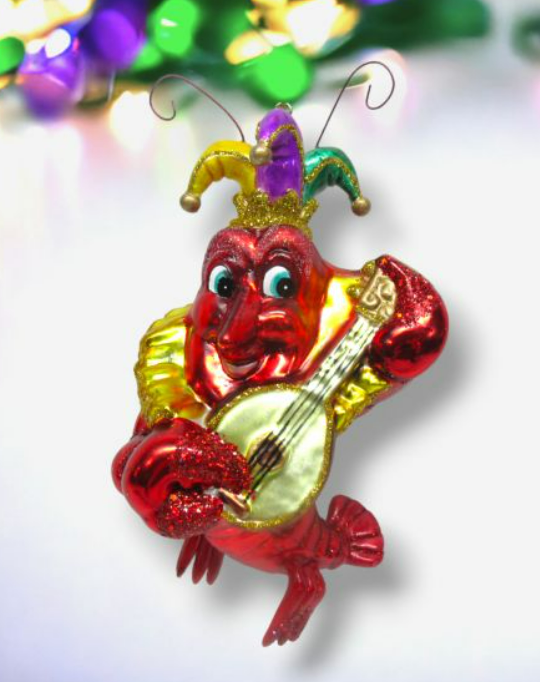 Mardi Gras Crawfish with Banjo Ornament