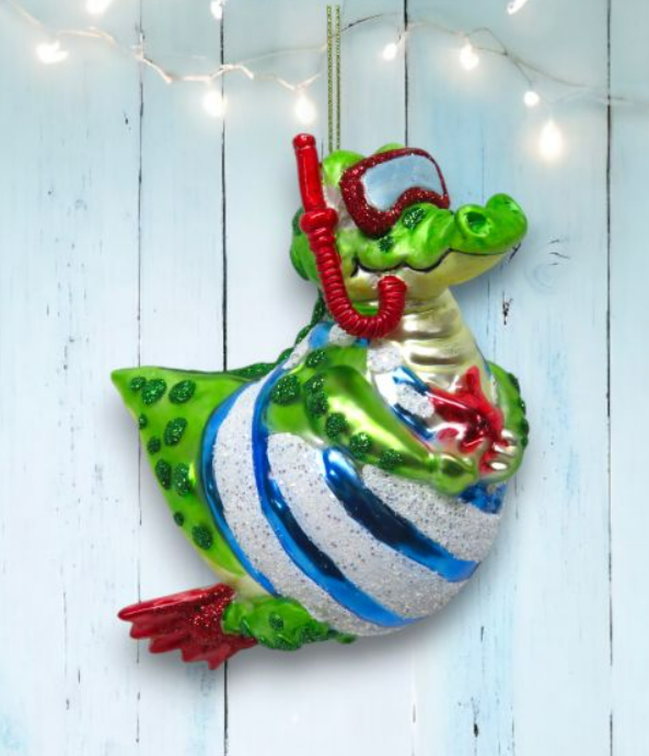 Plump Snorkeling Gator Ornament