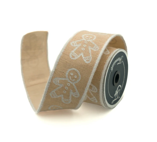 2.5" x 10YDS  Gingerbread Cookies Ribbon