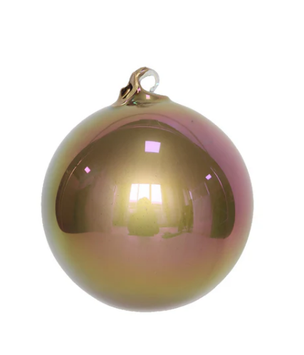 5" Pearlescent Glass Ornament in Gold