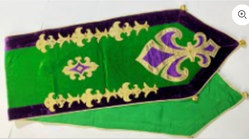 13" x 72" Mardi Gras Fleur De Lis Runner by Nancy Brown