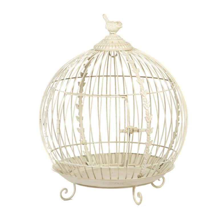 20" Metal Round Birdcage Decor