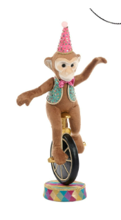 22.5" Fabric Carnival Circus Monkey on Unicycle