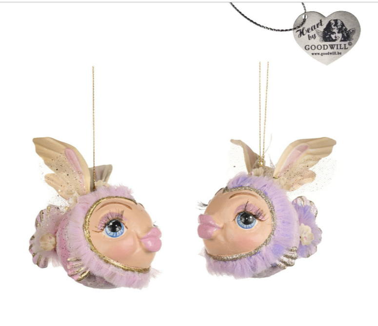 4.5" Sky Tulle Chubby Fairy Fish - Choice of Pink or Purple