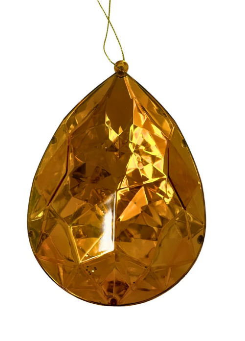 4"x2.4"x6" Drop Diamond Acrylic Ornament in Amber