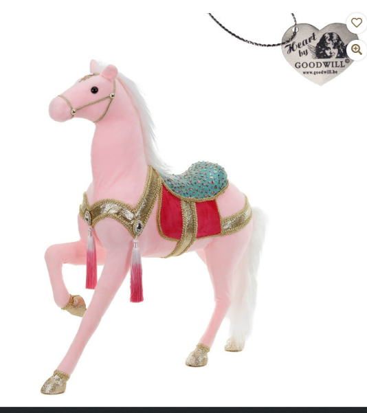 26.5" Fabric Carnival Circus Horse with Saddle in Pink