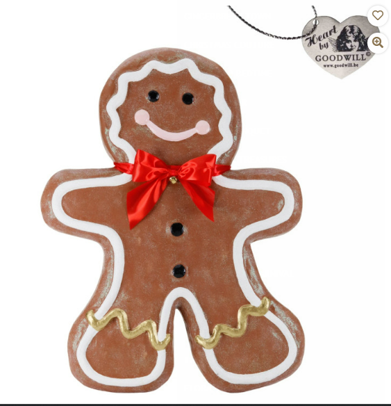 30" Paper Mache Gingerbread Display for Table Top in Brown