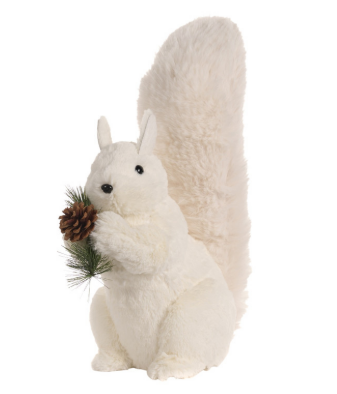 17" Furry Squirrel with Pinecone made of Foam