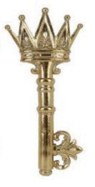 17" Resin Antique Crown Key Wall Plaque