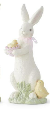 20" White Resin Glittered Bunny - Choice of 3 Styles