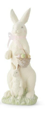 20" White Resin Glittered Bunny - Choice of 3 Styles