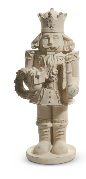 RAZ 11.75" Distressed Whitewashed Nutcracker - Choice of 3 Styles