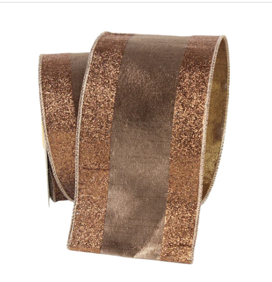 4" by 10 yds Chunky Glitter Border - Choose from Silver , Green or Mocha