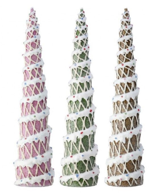 13.5" Resin Gingerbread Tree - Set of 3