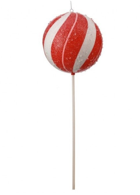 17" Peppermint Lollipop with Stick Ornament