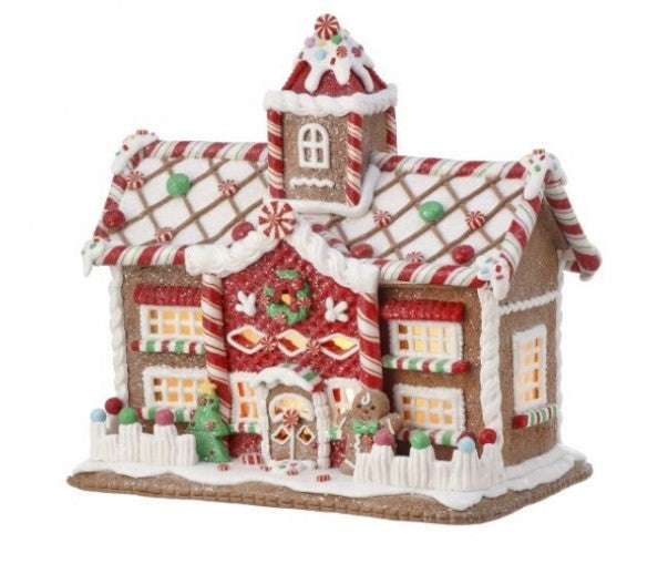 9.5" Ice Roof CandyHouse with LED and Battery Timer