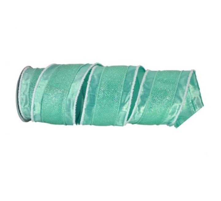 4"X10Y GLITTER Mesh Metallic Wired Ribbon