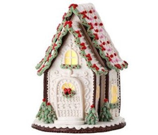13" A- Frame Gingerbread Cake House with LED and Battery Timer
