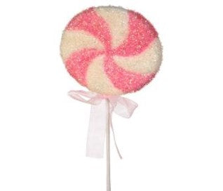 22" Sparkle Peppermint Disc with Bow Lollipop