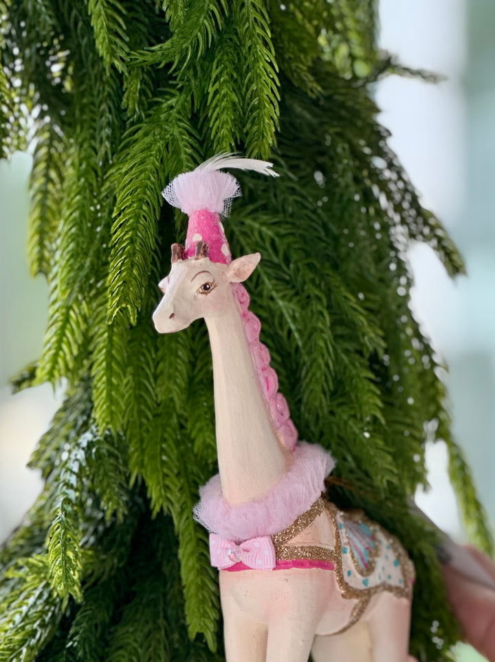 9.75" Cotton Candy Carnival GIraffe Ornament - Choice of 2 Styles