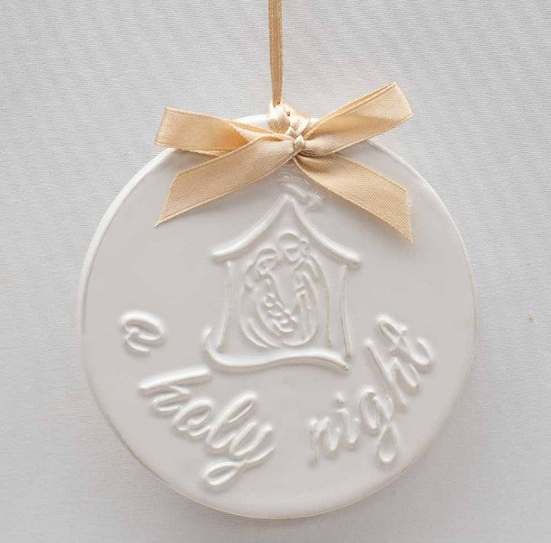 4" O Holy Night Embossed Ornament in Box