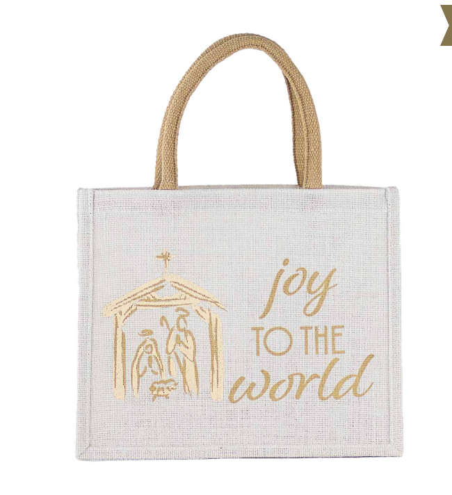 Joy to the World Nativity GIft Bag - Jute