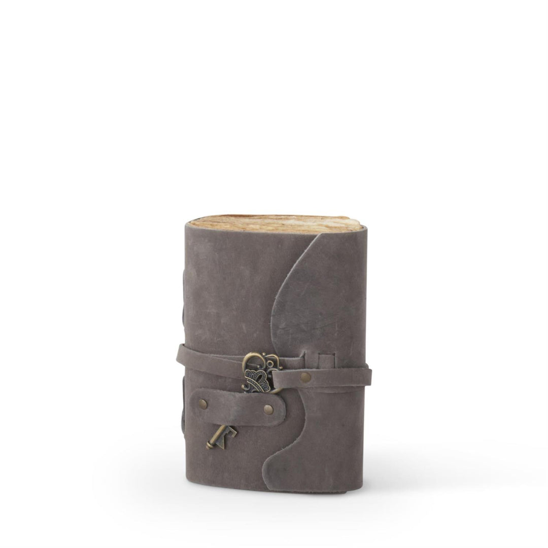 6" Leather Handcrafted Unlined Journals with Antique Key - Choose from Assorted Colors