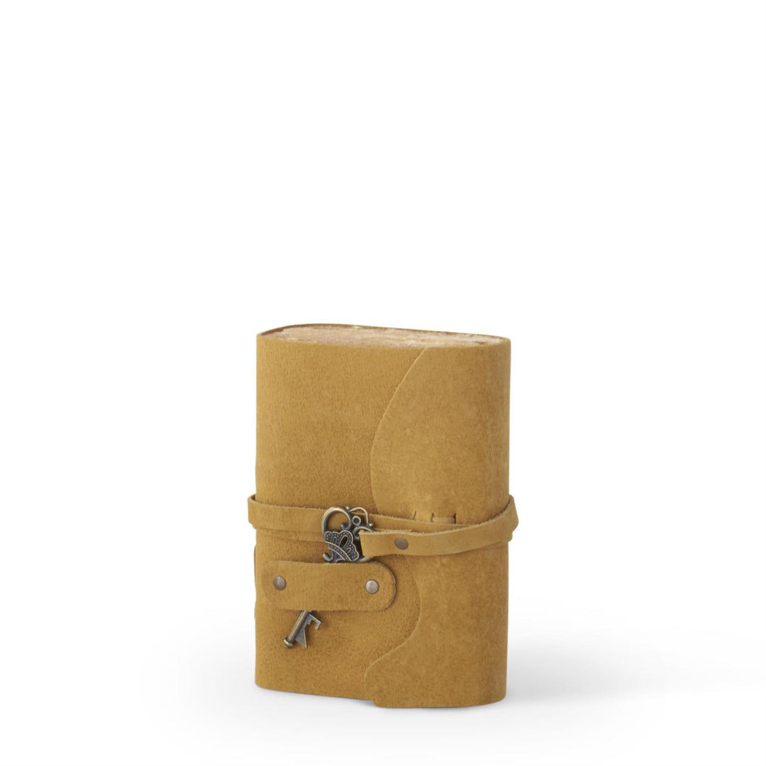 6" Leather Handcrafted Unlined Journals with Antique Key - Choose from Assorted Colors