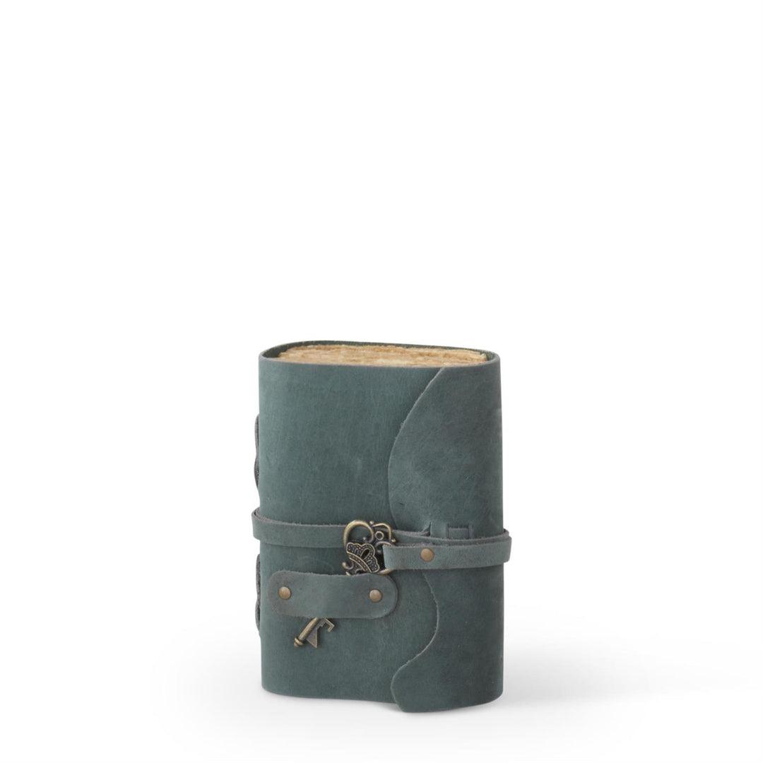 6" Leather Handcrafted Unlined Journals with Antique Key - Choose from Assorted Colors
