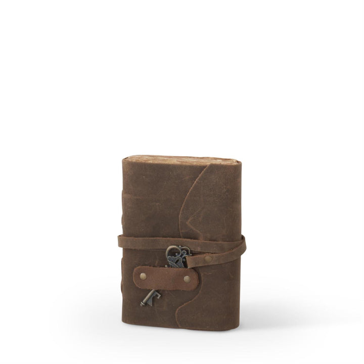8" Leather Handcrafted Unlined Journals with Antique Key - Choose from Assorted Colors