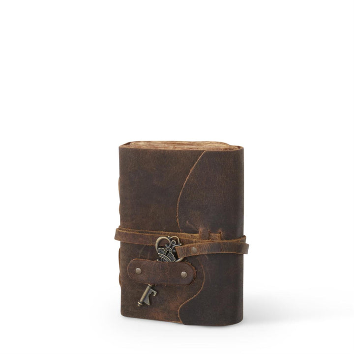 6" Leather Handcrafted Unlined Journals with Antique Key - Choose from Assorted Colors