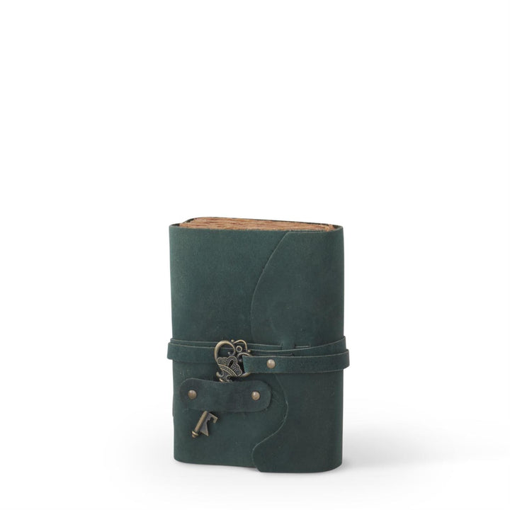 8" Leather Handcrafted Unlined Journals with Antique Key - Choose from Assorted Colors