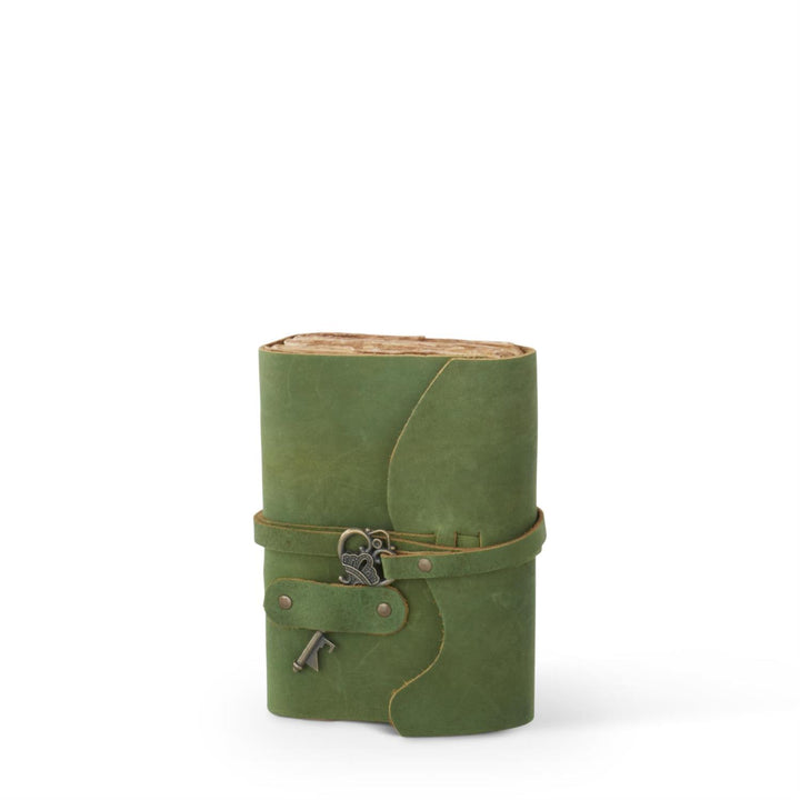 6" Leather Handcrafted Unlined Journals with Antique Key - Choose from Assorted Colors