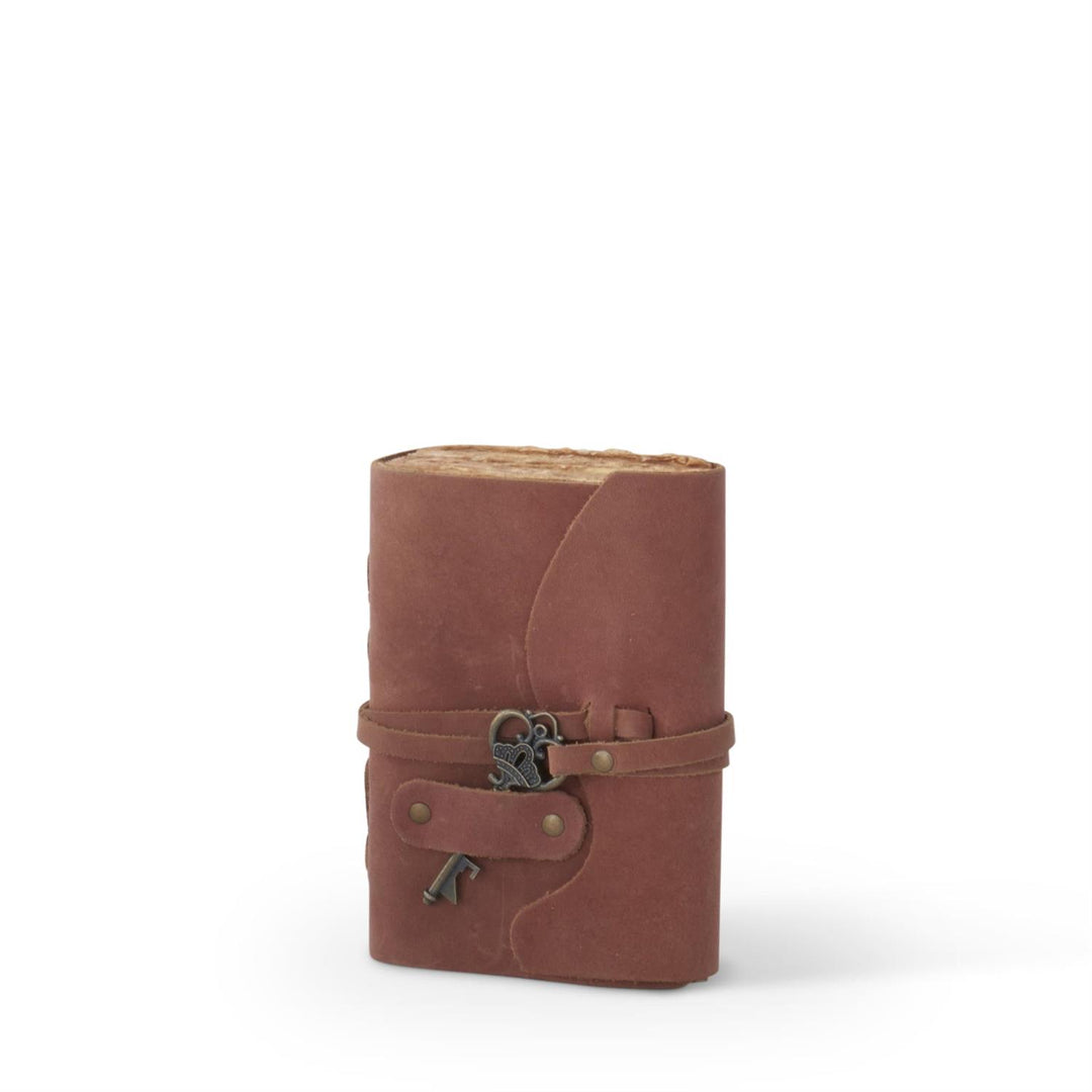 8" Leather Handcrafted Unlined Journals with Antique Key - Choose from Assorted Colors