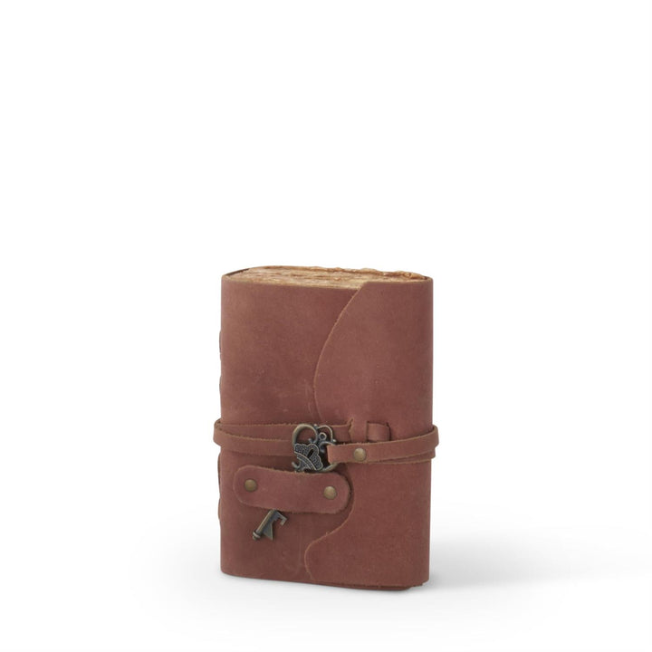 8" Leather Handcrafted Unlined Journals with Antique Key - Choose from Assorted Colors