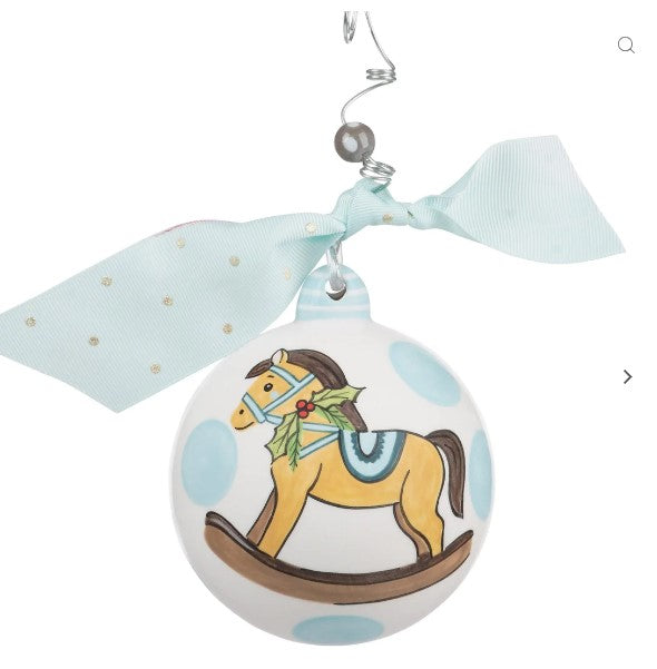 Blue Baby's 1st Rocking Horse Ornament – Mama Noel Designs