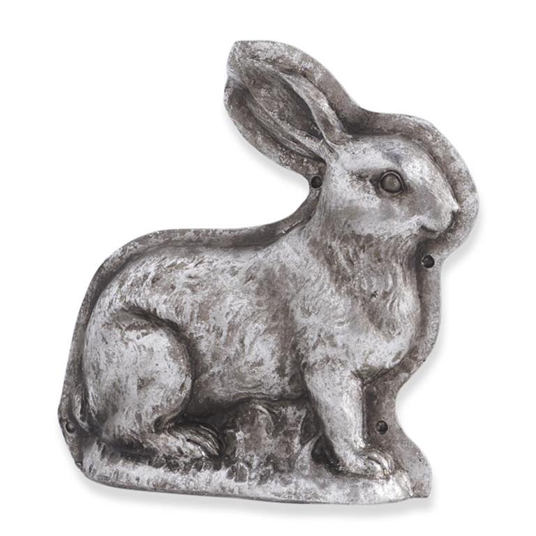 7.5" Antique Silver Resin Embossed Bunny Candy Mold