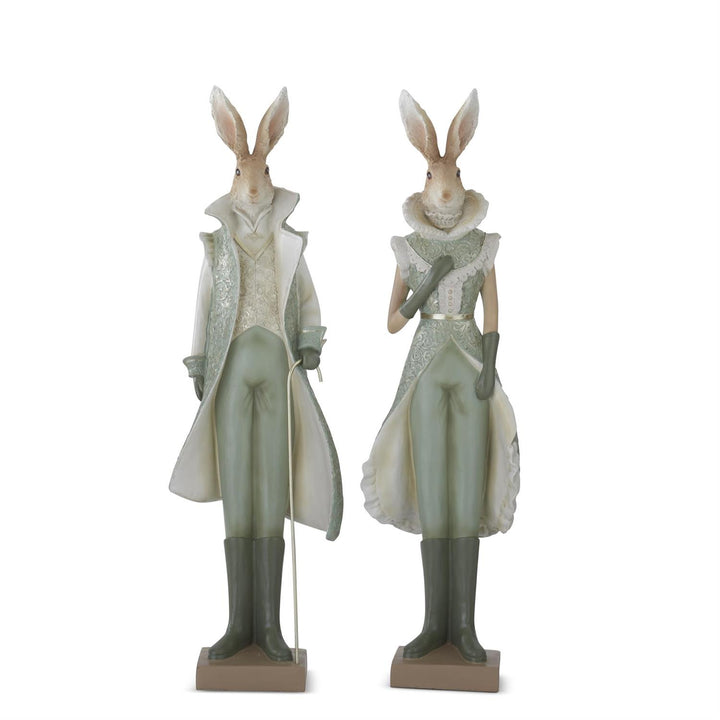 23 Inch Sage Green & Cream Easter Bunnies - Set of 2