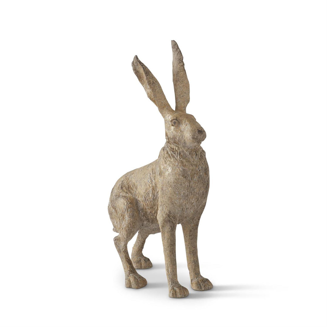 20.75 Inch Weathered Gold Speckled Resin Garden Rabbit