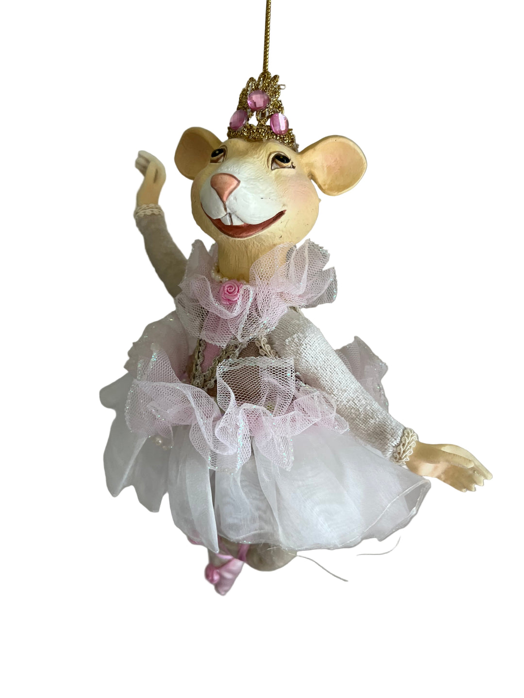 8" Velvet Dancing Mice Ornaments Set of 2
