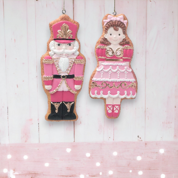 6"Pink Nutcracker Gingerbread Ornaments