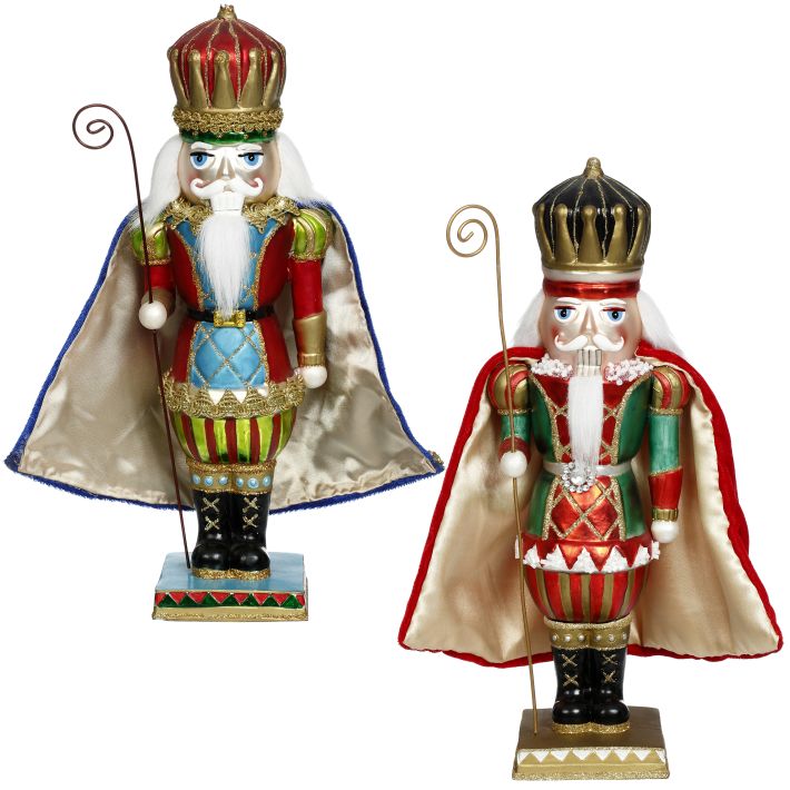 11" Tabletop Nutcracker - Choice of 2 Colors - Red Cape or Aqua Cape